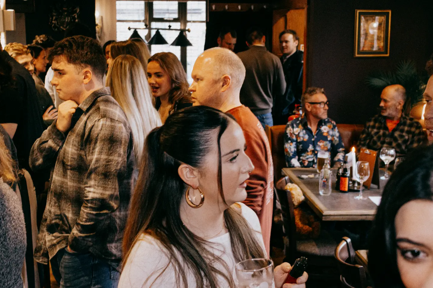 A busy evening in the bar at The Little John